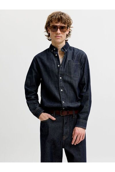 Jack & Jones Rifľová košeľa Regular Fit Rifľová košeľa