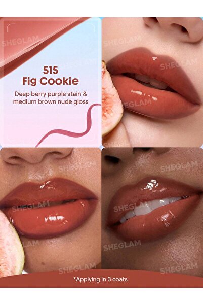 SHEGLAM Line to Shine Peel-Off Lip Stain & Gloss Duo-515 Fig Cookie