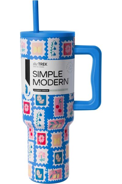 Simple Modern كوب معزول سعة 30 أونصة مع مقبض وغطاء بقشة |   كوب معزول قابل لإ...