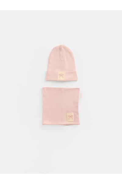 LC Waikiki Bow Detailed Baby Girl Beret and Neck Collar (W6)