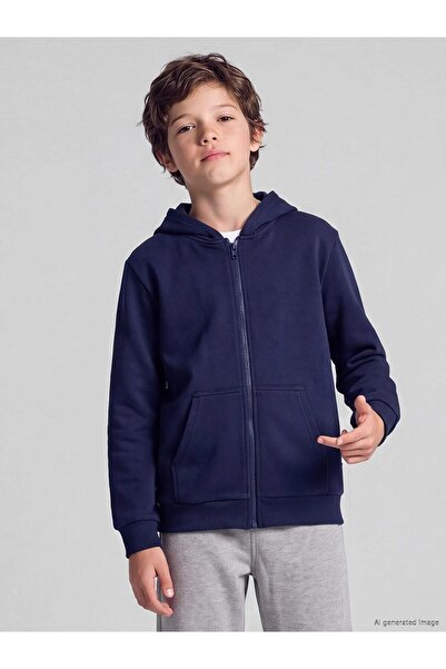 LC Waikiki Hooded Thick Boys' Zippered Sweatshirt (W6)