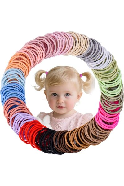 GENERAL Baby Hair Ties for Girls - 200Pcs Small 1" Elastic Toddler Hair Ties ...