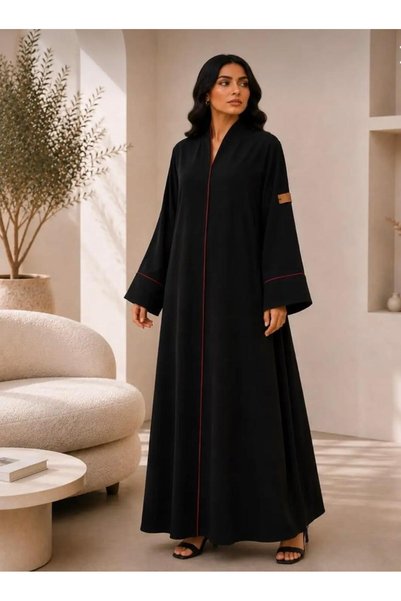 MİREVA عباية سوداء نسائية انيق Abaya Lmaura
