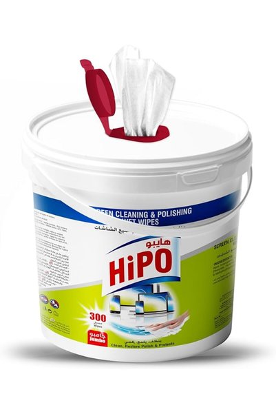 Hipo مناديل تنظيف وتلميع الشاشات 300 منديل مبلل، مقاس 15 سم × 20 سم، أخضر