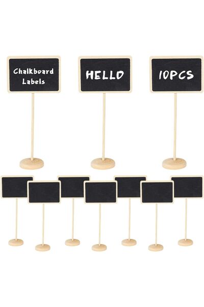 Generic Chalkboard Labels 10 Pack Mini Chalkboards Signs Small Rectangle Chal...