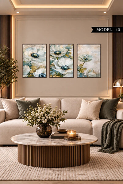Akıllı Kağıt Adhesive Felt Painting - Poster Flower (Model- 40)