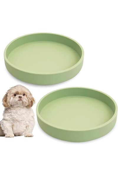 GENERAL Silicone Cat Food Bowls Shallow Pet Feeding Dishes Non-Slip for Cats ...