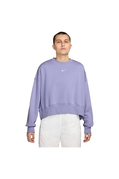 Nike Γυναικεία Αθλητικά Ενδύματα Φούτερ Φλις Φοίνικας Υπερμεγέθες με Στρογγυλ...