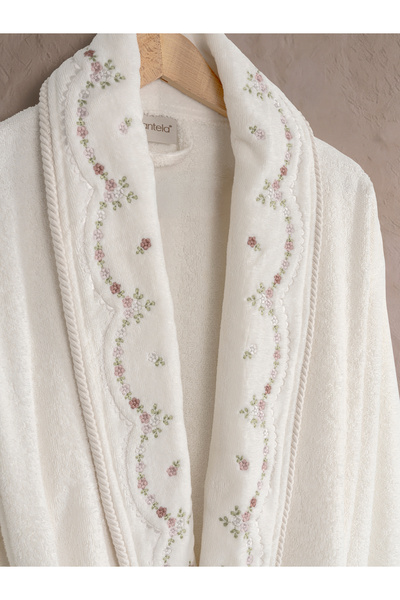 Dantela Grace 6-Piece Embroidered Cotton Bathrobe Set