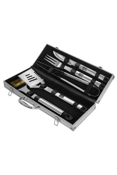 ACTIVA Set de 5 ustensile pentru grătar din oțel inoxidabil cu cutie de aluminiu 16100