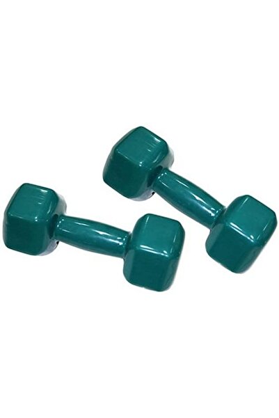 Generic DB2121 9 kg Vinyl Dipping Hexagonal Dumbbell 2-Pieces, Green