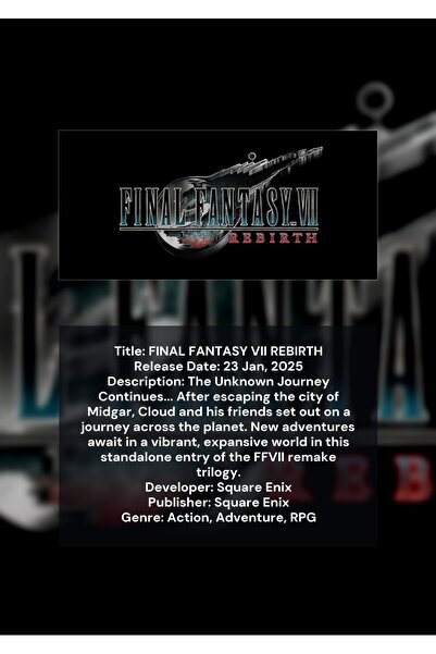 OEM Final Fantasy VII Rebirth Αφίσα Ινφορματικού Γραφήματος, Βιντεοπαιχνίδι R...