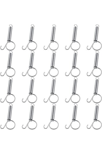 Generic 20 Pcs Spring Cage Latch Door Spring for Hamster Cages Hook Metal Fin...