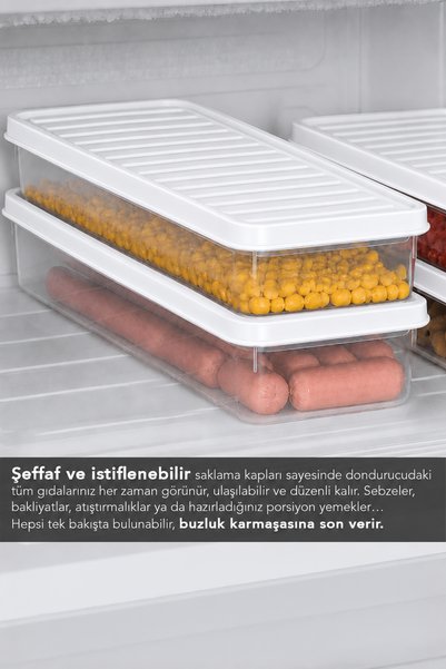 Meleni Home 6-Piece Refrigerator Organizer Set - Leak-Proof Lid Storage Container Freezer Organizer 1L-2.6L White