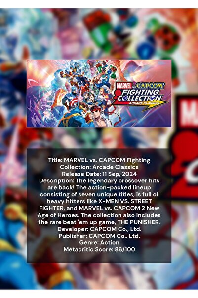 OEM Αφίσα Ινφογραφικού Σχεδίου MARVEL εναντίον CAPCOM Συλλογή Μαχητικών Παιχν...