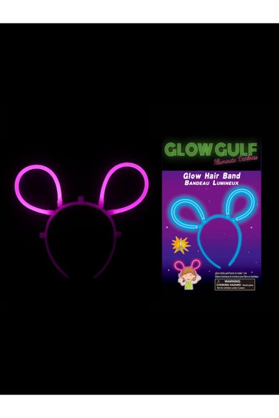 Glow Gulf Glow Bunny Ears head band PINK