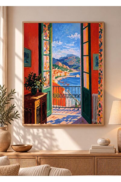 Tuba Decor Μονοκόμματο Ξύλινο Πίνακα Ζωγραφικής με Πλαίσιο matisse window