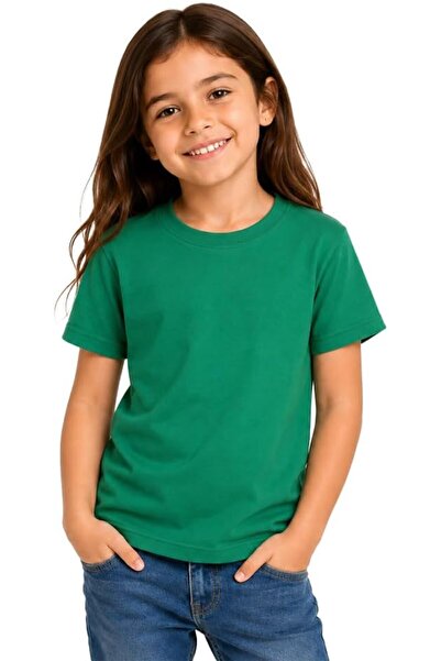 Generic Kids Round Neck Girls T Shirt 170 GSM Pure Cotton Basic Colors, White...