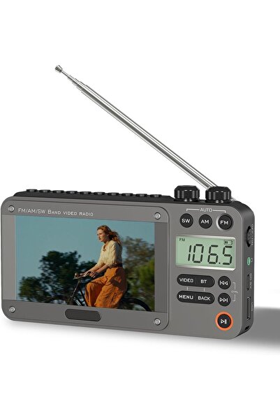 Generic 720p 4.3" Screen AM FM SW Movie Video Radio with Bluetooth, Rechargea...