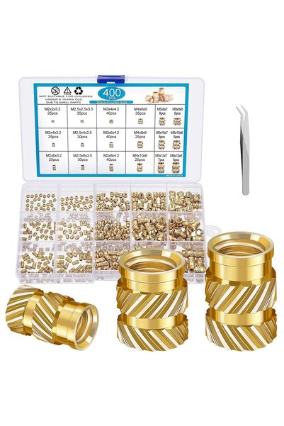 Generic 400Pcs Threaded Inserts Heat Set Insert M2 M2.5 M3 M4 M5 M6 Metric Kn...