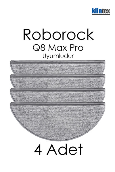 Klintex Lavetă de mop compatibilă Roborock Q8 Max Pro, din microfibră, 4 bucăți