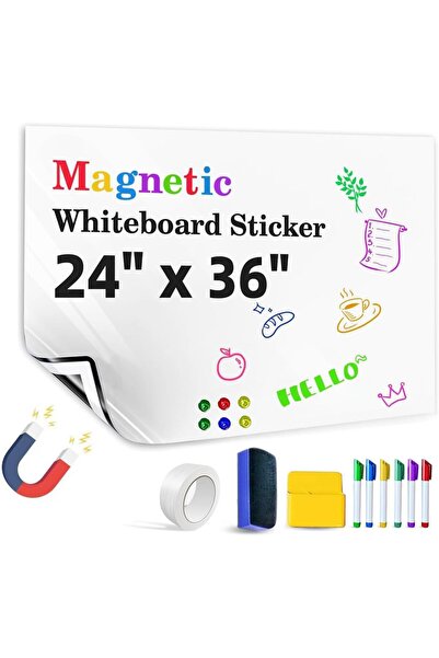Generic Magnetic Whiteboard Paper, Self-Adhesive Backing Dry Erase Whiteboard...