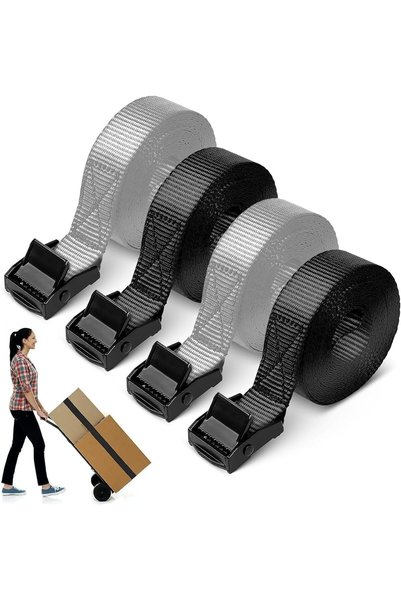Generic Heavy-Duty Tie Down Straps, 4-Pack 1" x 6.5ft, Adjustable up to 600lb...