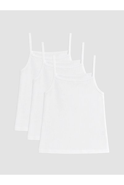 LC Waikiki White 3-Pack Square Neck Girls' Undershirts