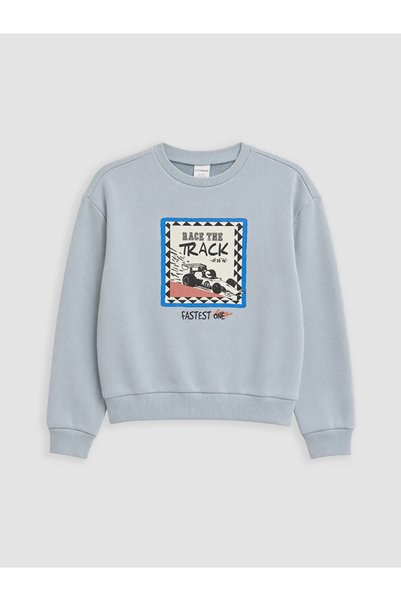 LC Waikiki Green Crew Neck Boy's Sweatshirt