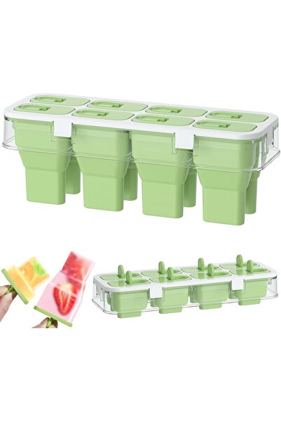 Generic قوالب مصاصات الثلج مع غطاء، قوالب آيس كريم خالية من مادة BPA، قوالب م...