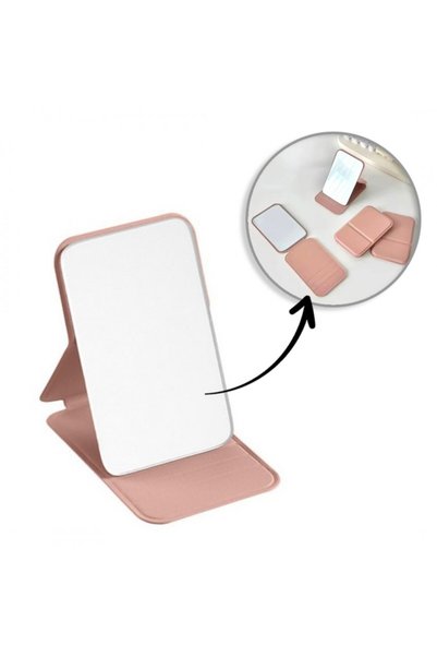 OEM L17R foldable cosmetic mirror made of ecological leather with adjustable ...
