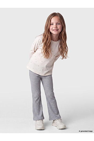 LC Waikiki Esvab • Modern & Stylish Girls' Ribbed Spanish Flare Leggings