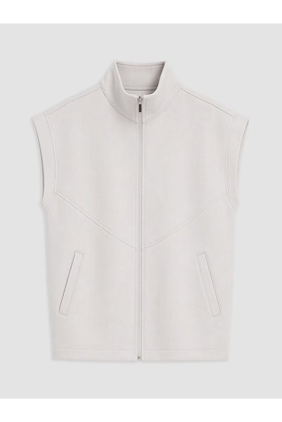 LC Waikiki Gray Stand Collar Oversize Women's Sports Vest