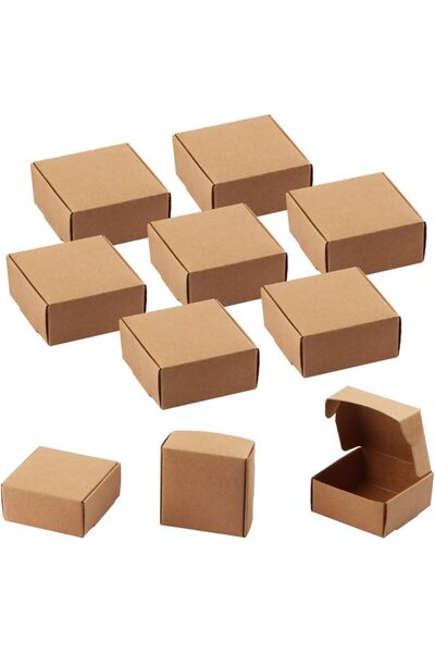 Generic صناديق هدايا صغيرة من الورق المقوى، مقاس 2.16 × 2.16 × 0.98 بوصة، عبو...