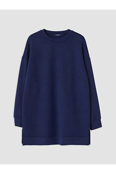 LC Waikiki Navy Blue Soft Touch Women's Sweatshirt Tunic