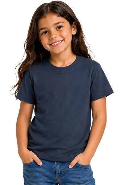 Generic Kids Round Neck Girls T Shirt 170 GSM Pure Cotton Basic Colors, White...