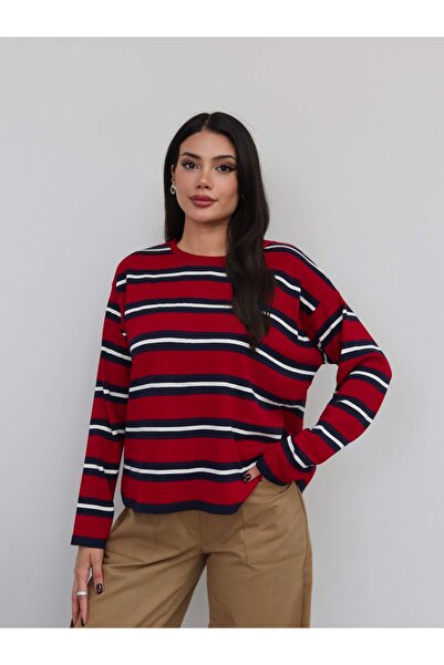 ESRAHELVACI Bisiklet Yaka Oversize Triko Bluz