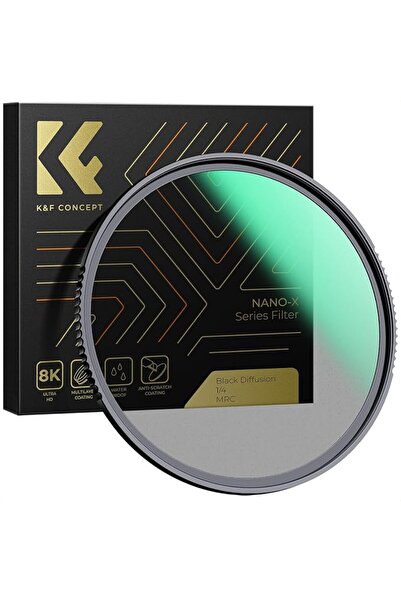 K&F CONCEPT 55mm Black Diffusion 1/4 Filter Mist Cinematic Effect Filter with...