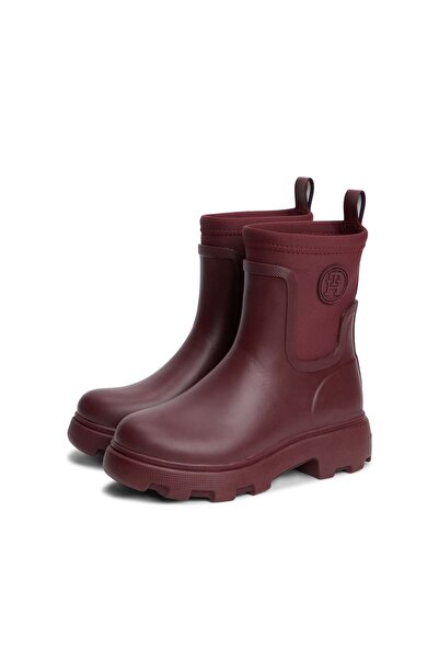 Tommy Hilfiger TH Stamp Warm Bilekte Yağmur Botu Bordo FW0FW09544-XUT
