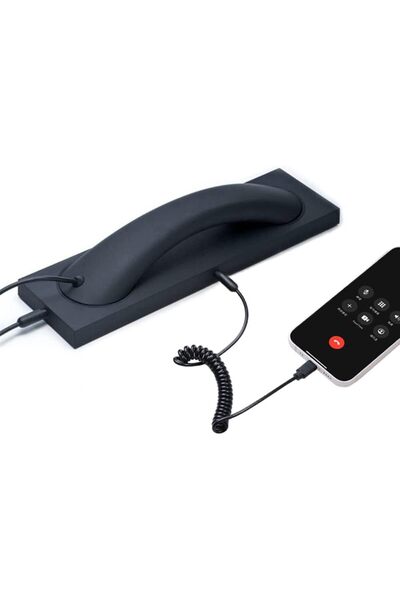Generic سماعات هاتف ريترو بتصميم كلاسيكي مع وصلة USB-C للهواتف المحمولة والأج...