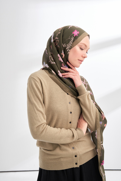 ARMANDA ARHIVĂ FLORALĂ ȘAL CU MODEL LAVINIA - KHAKI