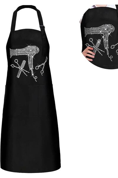 Generic Hair Stylist Apron, Hairstylist Salon Apron with Rhinestone Tools and...