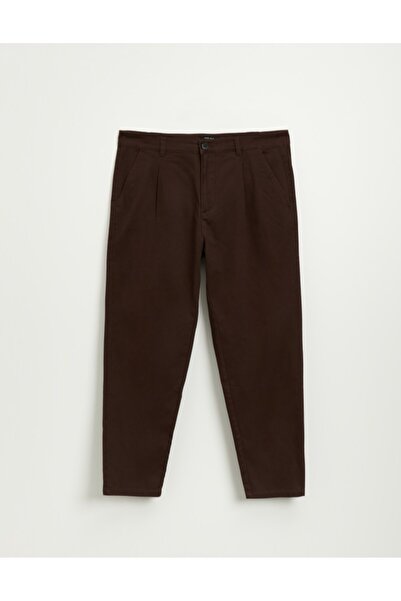 House Pantaloni maro cu croială smooth croială carrot