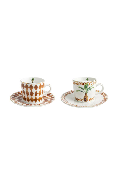 Lucky Art Palmina Bone 2-Piece Coffee Cup Set 90 ml