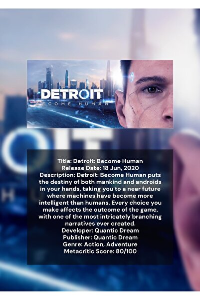 OEM Αφίσα Ινφορματογραφίας Detroit Become Human, Επιστημονικό Φανταστικό Βιντ...