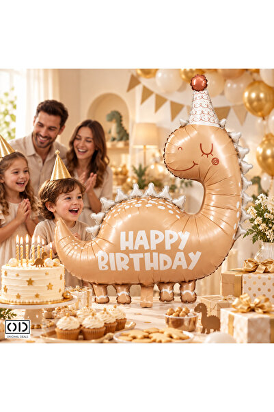ORIGINAL DEALS Μπαλόνι Foil Δεινόσαυρος για Γενέθλια, 80 x 77 εκ., Αέρας ή Ηλ...