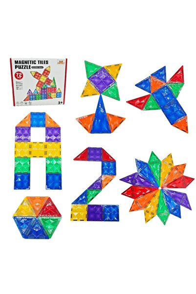 KidProtect Big Tiles Puzzle Magnetic Blocks Building Set for Kids, 72 Pieces,...