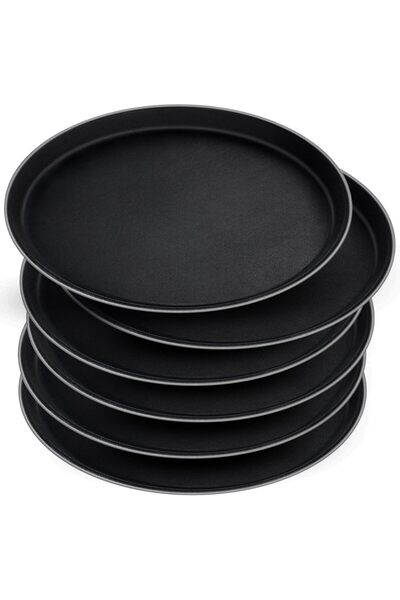 Generic 6pcs Restaurant Serving Tray Set, Round Plastic Food Platters with No...