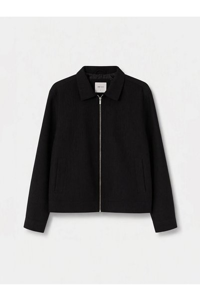LC Waikiki Black Zippered Shirt Collar Men's Coat