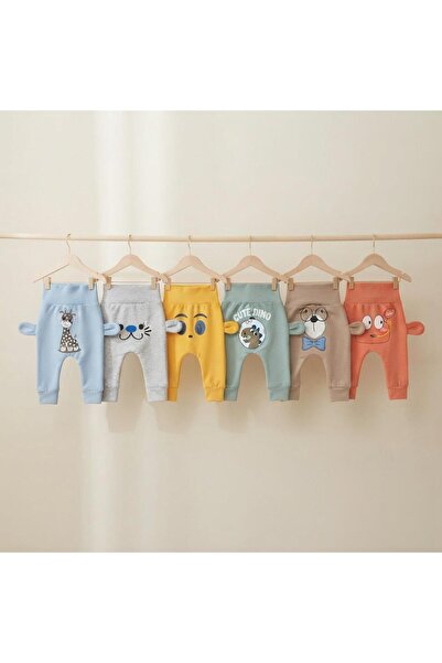 VANİLLİA Organik %100 Pamuklu Sevimli Baskılı Erkek Bebek Unisex Kulak Detayl...